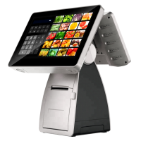 All in one android touch screen 13.3 inch touch screen and LCD with built-in thermal printer